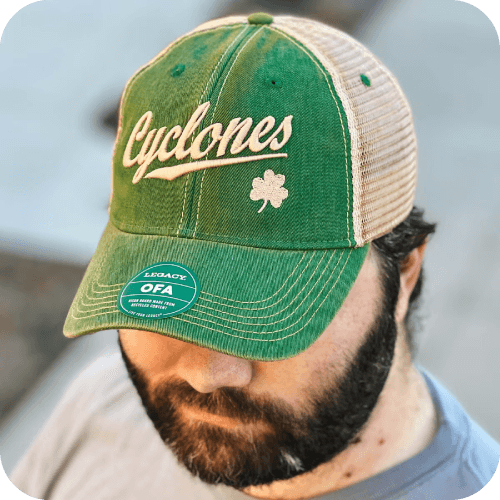 Legacy Cyclones Script Green Trucker Hat